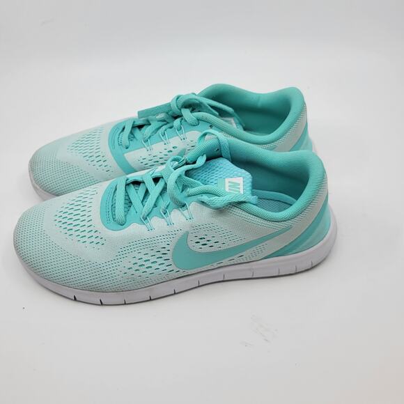 Nike Free RN White Turquoise Running Shoes Youth 7Y, EUR 40 833993-100 - Picture 1 of 14